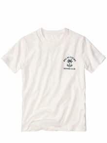 T-Shirt Palm Court Tennis Club linienweiß