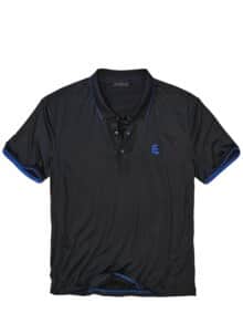 Dranbleiber-Poloshirt rabenschwarz