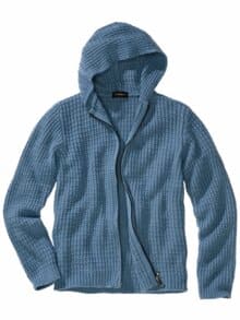 Waffel-Cardigan jeansblau