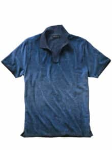 Frottee-Vintage-Polo denim
