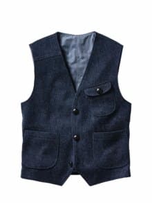 Portugiesische Tweed-Weste atlantikblau