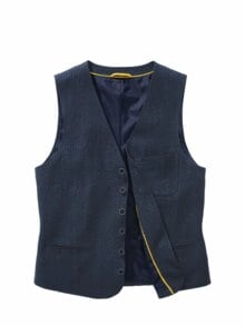 Seersucker-Leinenweste indigo
