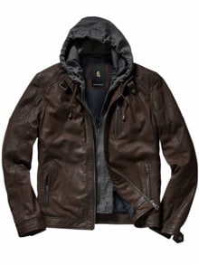 Hausboot-Lederjacke mahagoni
