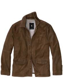 Chore-Lederjacke nougat