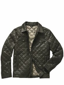 Stepplederjacke olive