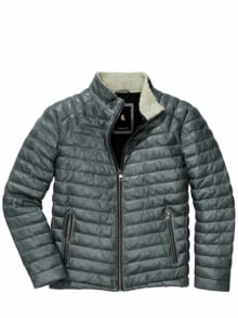 Hartgesottene Lederjacke silbergrau
