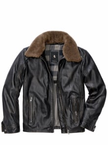 Lederjacke Aviator salmiak