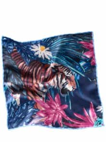 Salontiger-Einstecktuch Print dschungelblau