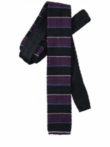 Tag & Nacht-Strickkrawatte schwarz/pflaume