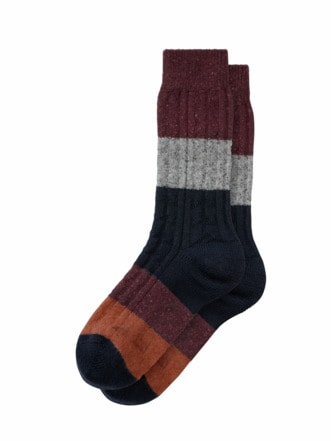 Pantherella-Socke Robin burgund-silber-navy Detail 1