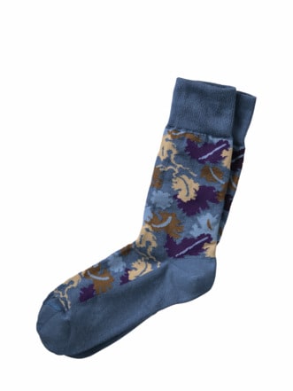 Herbstlaub-Socken blau/bunt Detail 1