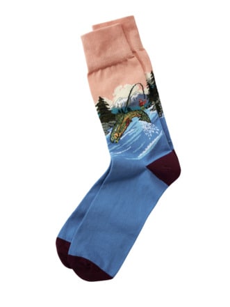 Angler-Socke flussblau Detail 1