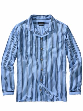 Gala-Pyjamahemd Streifen wolkenblau Detail 1