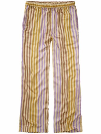 Süße-Träume-Pyjamahose Streifen gold/violett Detail 1