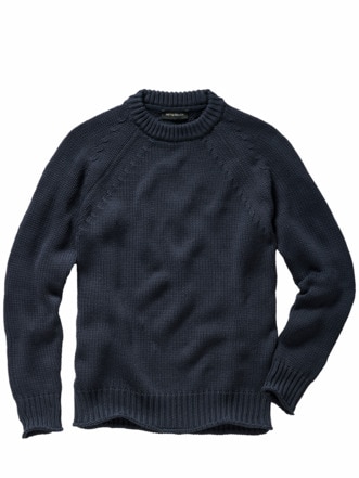 Fundierter Pullover navy Detail 1