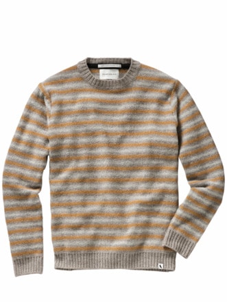 Peregrine Pullover Perry Crew Streifen grau/elfenbein/orange Detail 1