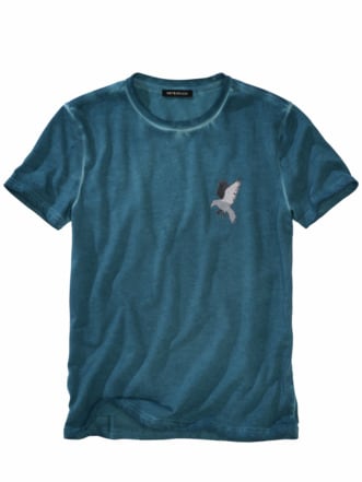 Krähen-Shirt himmelblau Detail 1