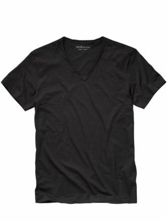 Benchmark-Shirt V-Neck Doppelpack schwarz Detail 1