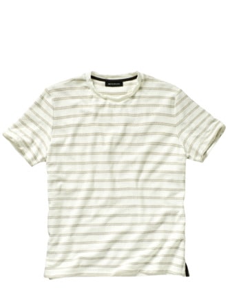 Brett-Shirt Streifen weiß/sand Detail 1