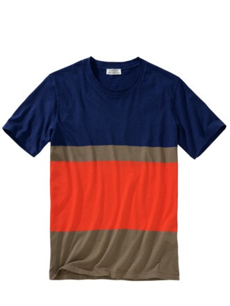 T-Shirt Capas Streifen blau/orange Detail 1