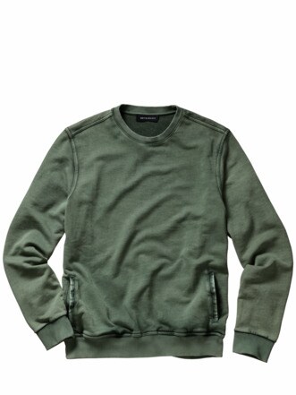 Minimalisten-Sweatshirt oliv-grau Detail 1
