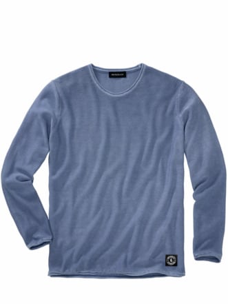 Gefährten-Pullover taubenblau Detail 1
