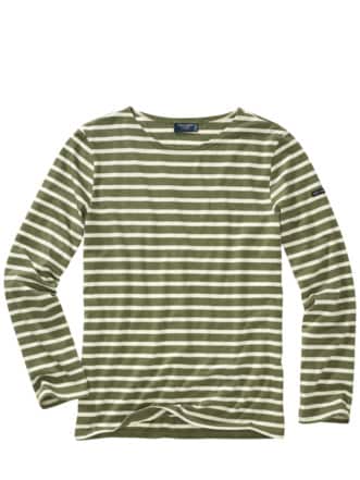 Bretagne-Shirt Streifen khaki/ecru Detail 1