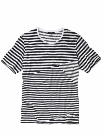T-Shirt Cicut Streifen schwarz/weiß Detail 1