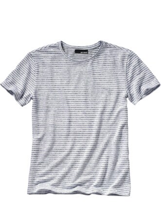Graphologie-Shirt Streifen weiß/blau Detail 1