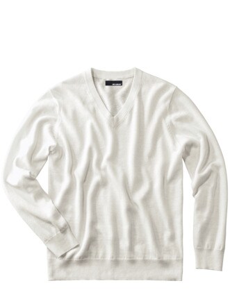 Weißer Pullover offwhite Detail 1