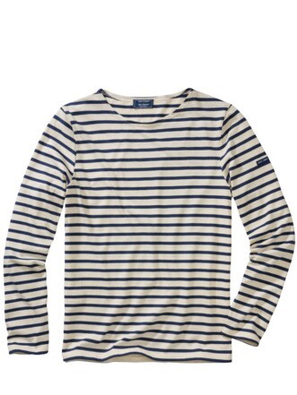 Bretagne-Shirt x M&E Streifen ecru/marine Detail 1