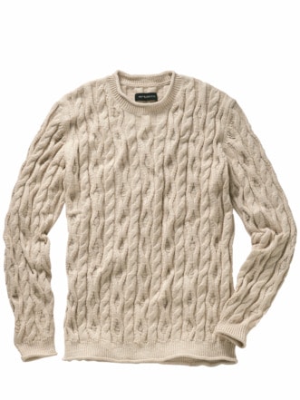 Lockerer Zopf-Pullover biobeige Detail 1