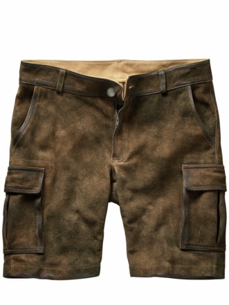 Kernige Cargo-Shorts krachlederbraun Detail 1