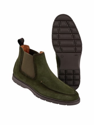 Grüner Chelsea-Boot irischmoos Detail 1