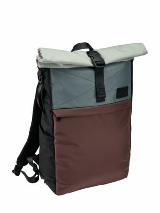 Roll-Top-Rucksack seeblau/bergbraun Detail 1