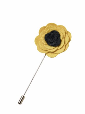 Sonnenhut-Boutonniere schwarz/gelb Detail 1