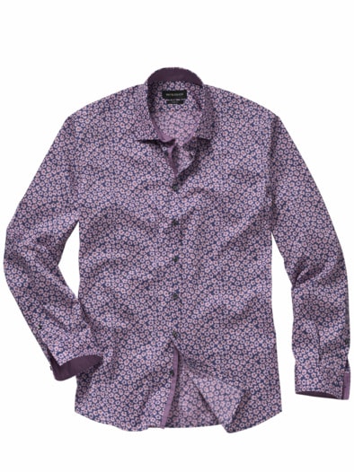 Blickpunkt-Hemd Slim Fit Blume flieder
