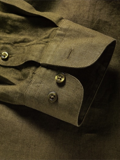 Prestige-Leinenhemd geerdet-khaki