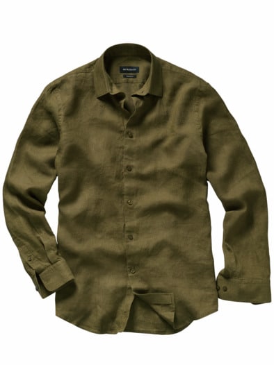 Prestige-Leinenhemd geerdet-khaki