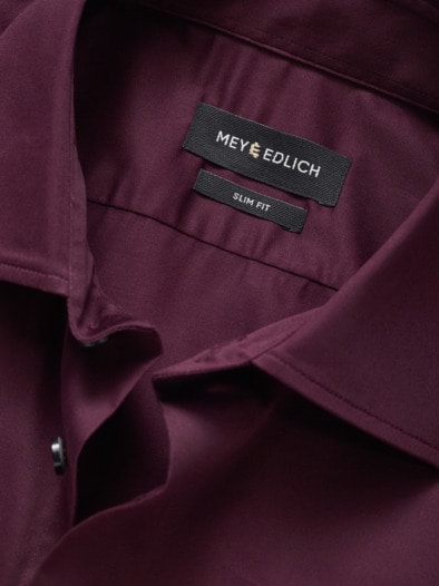 Satin-Hemd R.S.V.P. bordeaux