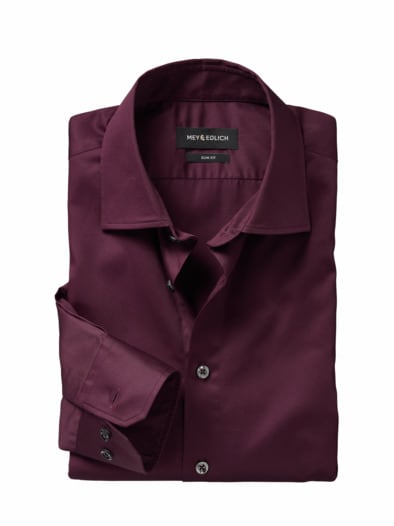 Satin-Hemd R.S.V.P. bordeaux