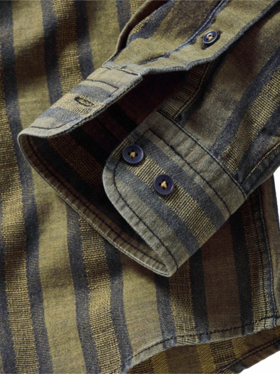 Streiftour-Hemd messing-denim