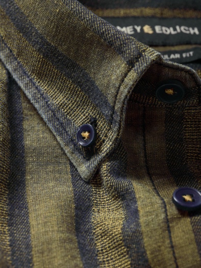 Streiftour-Hemd messing-denim