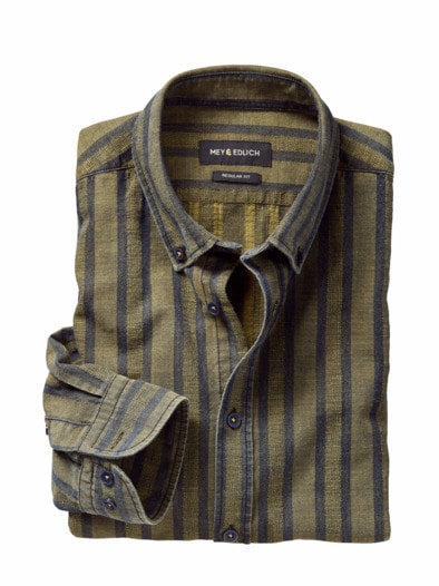 Streiftour-Hemd messing-denim