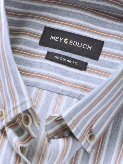 Dünenstreifen-Hemd stahlblau/bronze