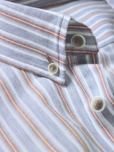 Dünenstreifen-Hemd stahlblau/bronze