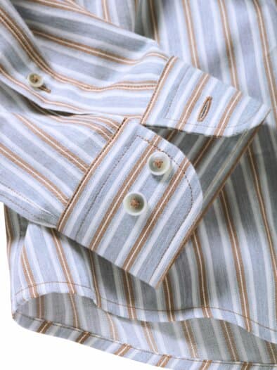 Dünenstreifen-Hemd stahlblau/bronze