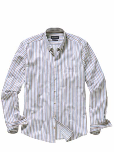 Dünenstreifen-Hemd stahlblau/bronze