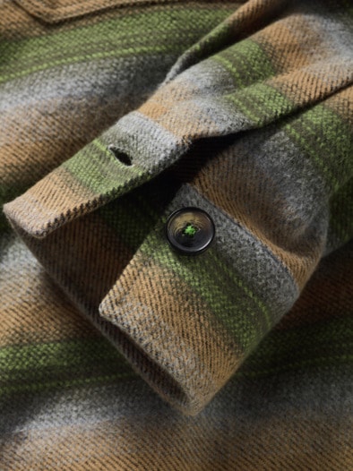 Flanell-Overshirt eukalyptus/weizen
