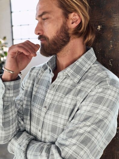 Feinsinn-Karohemd fels/schnee